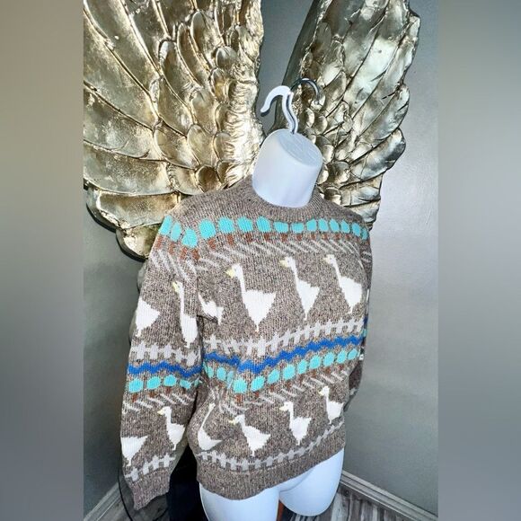 Awesome 80s Hot Jazz by Christina Wool Vintage Geese Sweater - Picture 5 of 12